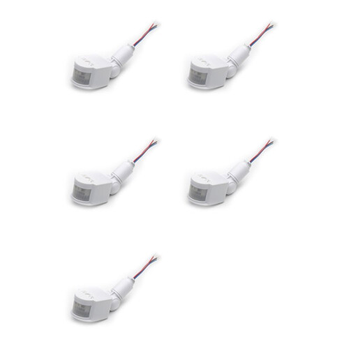 5X LED Light Motion Sensor  PIR Infrared Detector Automatic Movement Detector Auto  Off Outdoor,  12V White