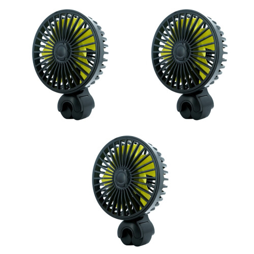 3Pièces Ventilateurs Air Refroidisseur Auto USB, Clip Noir Siège 1