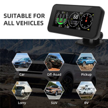 Car HUD Display Inclinometer Compass Speedometer GPS Overspeed Alarm Digital Speed Slope Meter Car Parts