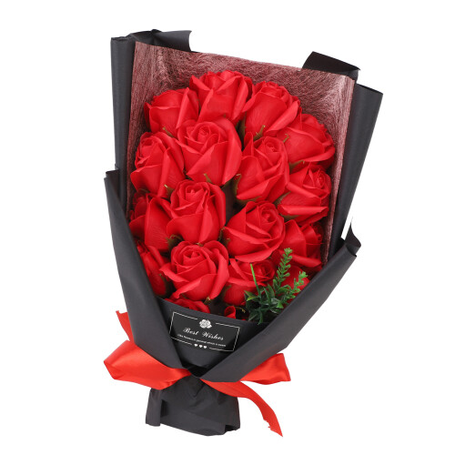 Realistic Plastic Rose Bouquet 18 Pieces 1
