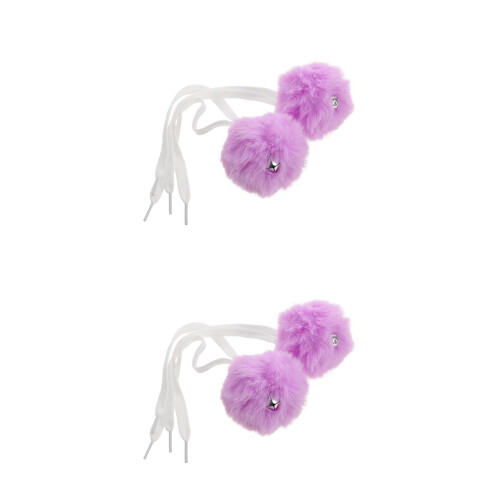 4Pièces Pompons Pour Roller Violet Avec Doux Décoratifs 2