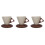 3Sets Handmade Ceramic Coffee Mugs Assorted Color Rustic Funnel Design 4