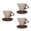 3Sets Handmade Ceramic Coffee Mugs Assorted Color Rustic Funnel Design 5