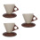3Sets Handmade Ceramic Coffee Mugs Assorted Color Rustic Funnel Design 6