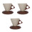 3Sets Handmade Ceramic Coffee Mugs Assorted Color Rustic Funnel Design 8