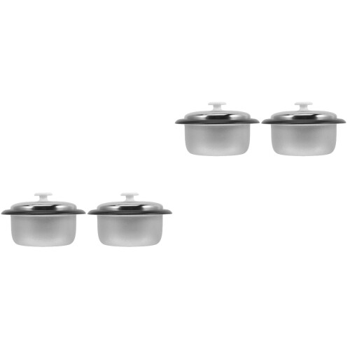 2Pièces Cuit-Riz Aluminium Multi-Usage Cuisson Soupes Gâteaux Argenté 2