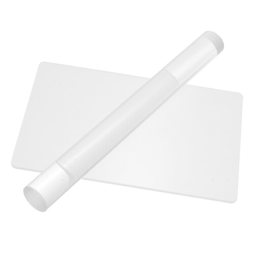 8Pcs Durable Acrylic Polymer Clay Rollers and Backing Boards White Set 2
