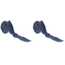2Rolls Dark Blue Polyester Ribbon for Cake Decor and Gift Box Wrapping
