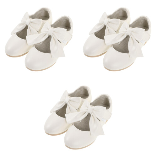 3Paires Chaussures Danse Blanches Confort En Caoutchouc 2