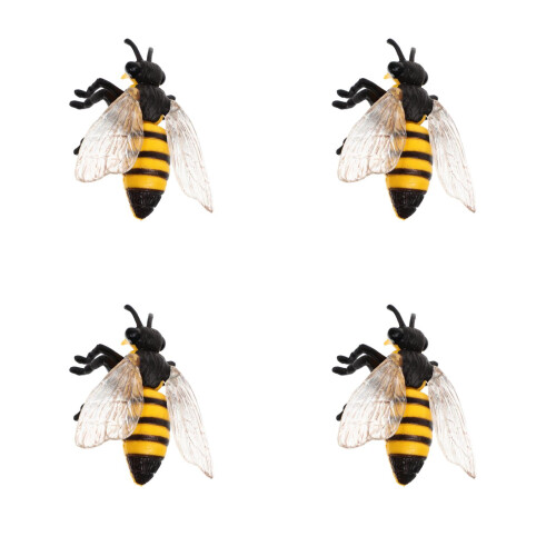 4Pcs Detailed Plastic Bee Figurine Multi-Color Science Educational Toy 2
