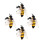 4Pcs Detailed Plastic Bee Figurine Multi-Color Science Educational Toy 5