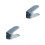 2Pcs Blue Shoe Slots Rack Double Layer Space Saving Slipper Holder 7
