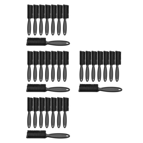 32Pcs Black Beard Trimmer Cleaning Brushes for Men with Long Handle 2