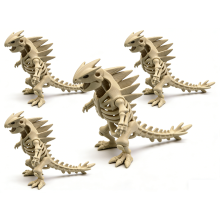 4 PCS 3D printed longtail hammerosaur skeleton model toy