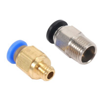 PC4-M10 Gerade Pneumatik Fitting Push to Connect + PC4-M6 Schnelleinbau fuer 3D-Drucker Bowden Extruder (Pack Von 40Stk)