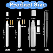 16 Pcs Refillable White Paint Pens, Acrylic Paint Markers, with 6 Replaceable Pen Tips and 3 Ml Dropper for Touch ,DIY