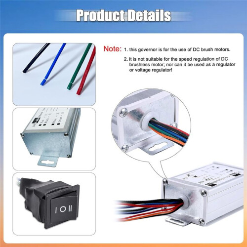 Motor Speed Controller, 12V 24V 36V 48V 60V Motor Pulse Width Modulator Regulator with CW/CCW