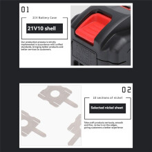 Kit Custodia Batteria Agli Ioni di Litio da 21 V, Accessori per Pacchi Batteria con Scheda di Circuito per Batteria 18650, Accessori per Utensili