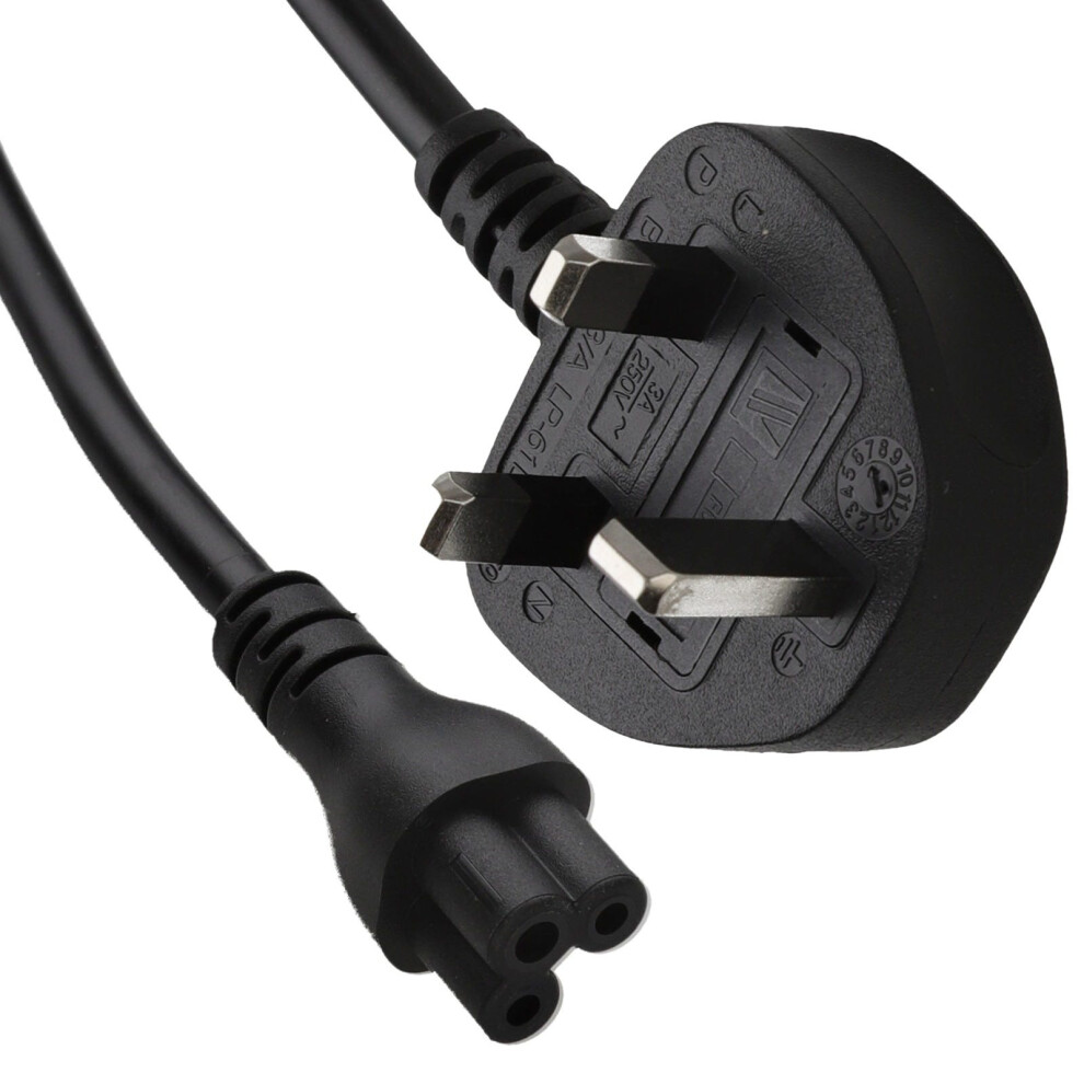 Kenable Power Cord - Uk Plug To C5 Clover Leaf Cloverleaf Lead 1.8M Cable