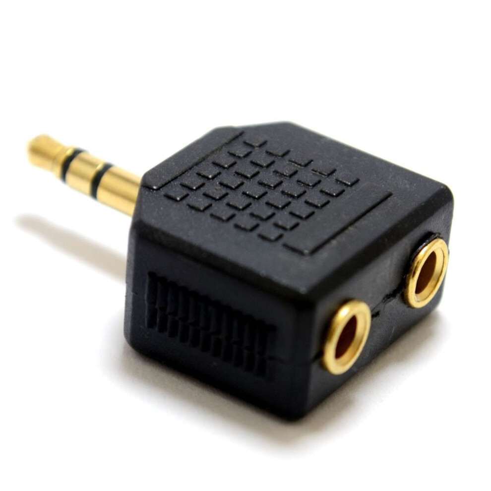 Kenable 3.5Mm Stereo Jack Splitter Adapter Jack Plug To Twin Sockets Gold