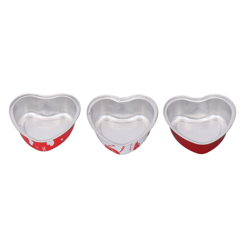 Stampo a cuore in alluminio con coperchio trasparente, set da 15 pezzi.