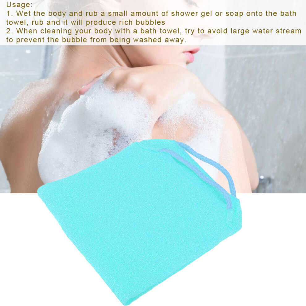 Blue Elastic Exfoliating Shower Body Scrub Towel For Bath Cleaning