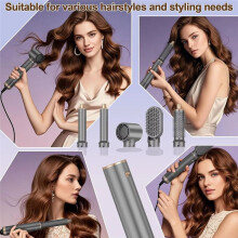 Hair Dryer Brush Hot Air Curling Brush Negative Ion Air Styler for All Hair Types Home and Travel US Plug