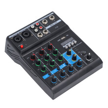 USB 4-Channel Sound Mixer with BT, 48V Phantom, 25W