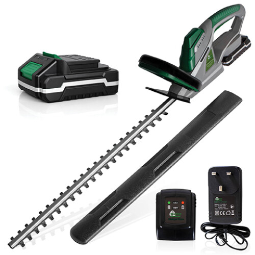 Gracious Gardens 20V Cordless Hedge Trimmer | Electric Cutter Comes with 1 Battery & Charger