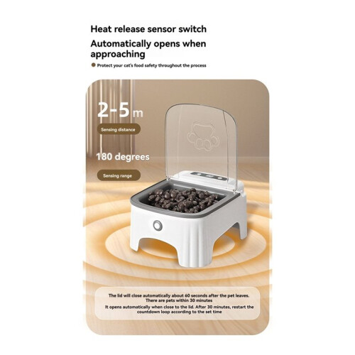 New  Control Pet Induction Feeder Automatic Induction Cover Opening Moisture-Proof Neck Protection 1