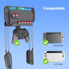 Wall-Mounted Metal Stand for Switch2//OLED - Pro Controller Compatible Game Card Slots Space-Saving Gaming Stand
