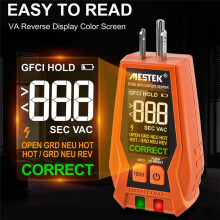 MESTEK Steckdosentester mit GFCI - Elektrischer Steckdosentester mit LCD-Digitalanzeige, Steckdosenprüfer US-Stecker