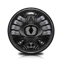 5-3/4In 5.75 Inch Motorcycle LED Headlight with DRL Turn Signal for Sportster Dyna Low Rider Street Bob Iron 883