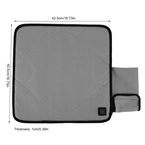 USB Heated Seat Cushion 42.5x42.5x1cm Deep Gray 1