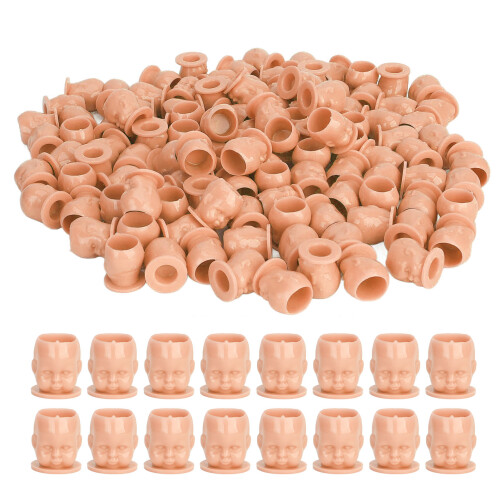 200pcs Doll-Shaped Tattoo Ink Cups 20mm Flat Base for Microblading 2