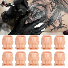 200pcs Doll-Shaped Tattoo Ink Cups 20mm, Flat Base, Easy Dipping