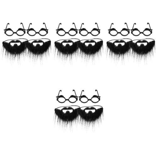 8Sets Schwarze Falsche Bärte Schnurrbärte Für Deko 2