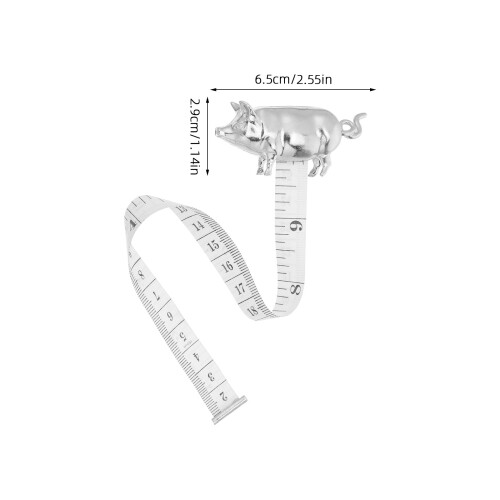 Compact Silver Alloy Mini Pig Tape Measure Precise Durable Tool 1