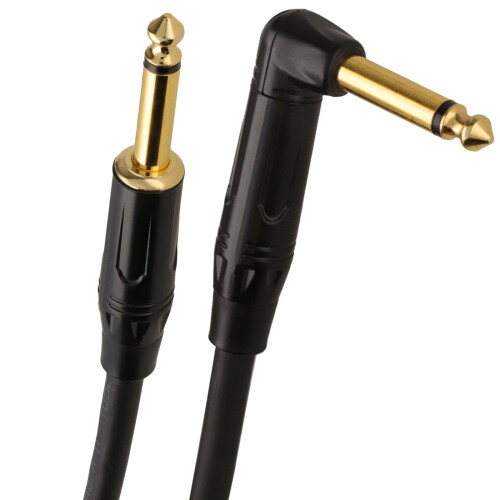 kenable STAGE READY Studio Guitar Lead Cable 6.35mm 1/4 Jack to Right Angle Plug 3m GOLD