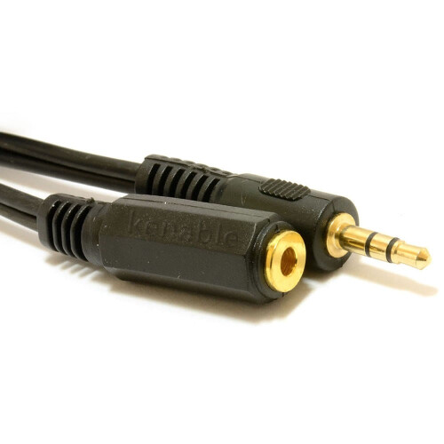 kenable 3.5mm Stereo Jack to Socket Headphone Extension GOLD Cable  5m