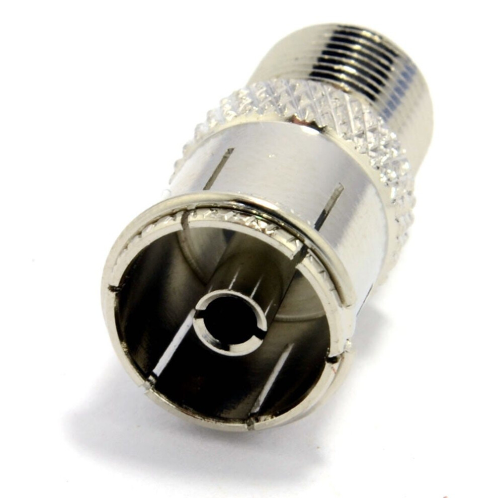 F Type Connector Socket To Rf Coax Aerial Female Adapter With Ridge 5055383411900