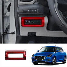 Pegatina para el Marco del Botón Multifunción del Coche, Accesorio Interior para Swift 2024 (Volante A la Izquierda), Color Rojo