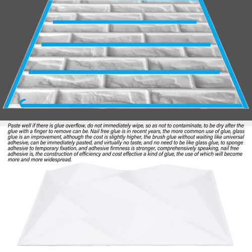 12 Decorative 3D Panels Matte White