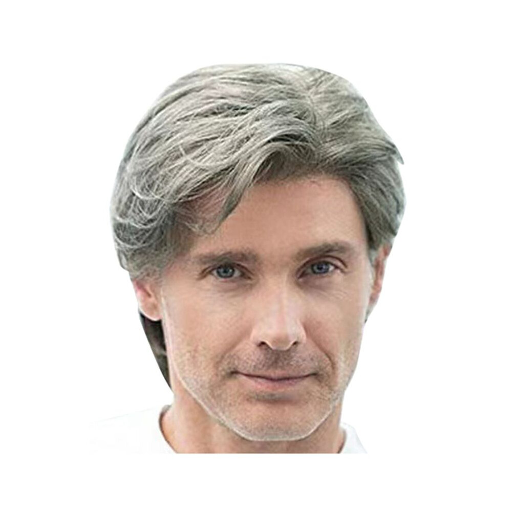 Unisex Gray/White Wigs Synthetic Wigs With Bangs Heat Resistant Glueless Synthetic Wigs For Short Wigs Cosplay Wigs Wig Daily Use