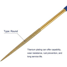 Diamant Nadel Feilen Satz 3 mm X 140 mm, Rund Feilen Titan Beschichtete Werkzeuge für Metall Holz Stein Glas, 30 Stücke