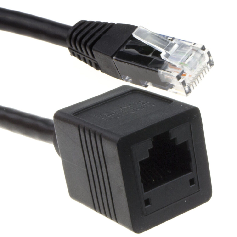 Kenable Network Cat6 Utp Ethernet Rj45 Extension Male/Female Cable 0.15M 15Cm Black