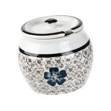 Ceramic Spice Jar 600ml Kitchen Canister with Airtight Lid Blue