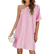 Rochie mini cu un umăr, casual, de vară, rochii lejere, rochii drăguțe, fără mâneci, rochii de petrecere, talie înaltă, 2025, rochie