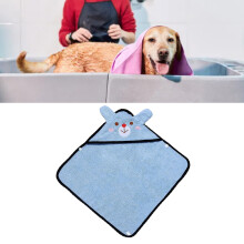 Super Absorbent Pet Towel for Dogs & Cats 45x45cm Sky Blue Bear Design