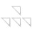 4Pcs Silver Aluminum Triangle Ruler 90 Degree Protractor for Office 5